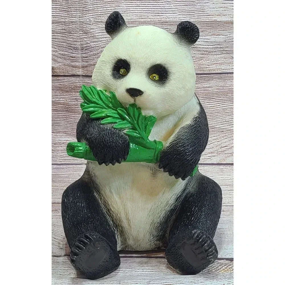 Toy Major Trading Company Rubber Panda Figure Black Off White 8" 2005